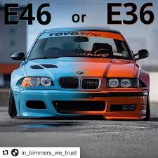 Bmw Bimmer E46 E36 E36m3 E46m3 Pandem Stance Sundayfunday Oldschoolbmw Mpower Rocketbunnye46 Bmwm3 Static Bagged Lowered Ca Bmw Bmw M3 Bmw E34