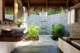 Open Shower Bathroom Design With Well Open Air Bathroom Concept Outdoor Bathrooms Outdoor Bathroom Design Tropical Bathroom Decor