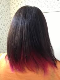 Pink Under Dark Brown Hair Pink Hair Tips Hair Brown Hair Pink Tips