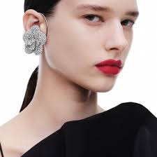 H&M × Magda Butrym Silvertone Flower Clip Hook Earrings