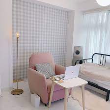 ギンガムチェック アクセントクロス 壁紙 一人暮らし ひとり暮らし などのインテリア実例 2020 05 19 17 19 46 roomclip ルームクリップ インテリア 模様替え インテリア 実例