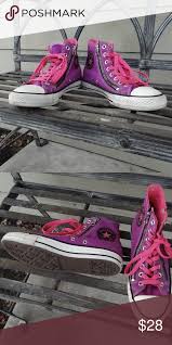 Black And Pink Converse High Tops Zip Up High Top Converse Converse High Tops High Top Chucks Converse