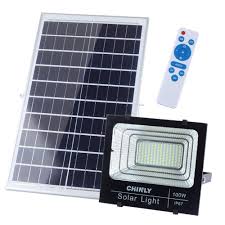 Chinly 100w Solar Powered Flood Lights 6500k 196 Led 5000 Lumen Outdoor Street Light Auto Induction I Solar Powered Flood Lights Solar Led Lights Flood Lights
