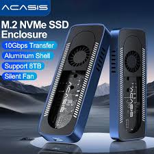 ACASIS M.2 NVMe SSD Enclosure 10Gbps NVME SSD Case Built-in Cooling Fan USB 3.1 External Enclosure Supports 2230 2242 2260 2280 - AliExpress