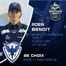 Bakersfield Roughnecks' Benoit Selected In QMJHL Draft
