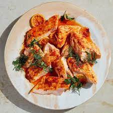 Slow Roasted Salmon With Harissa In 2020 Salmon Recipes Harissa Recipes Roasted Salmon
