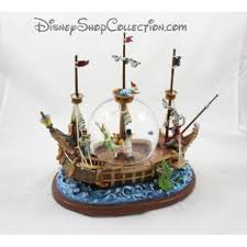 Snowglobe Musical Peter Pan Disneyland Bateau Snow Globe Boule A Neige 30 Cm Disneyland Boule De Neige Peter Pan