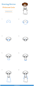 How To Draw Princess Leia Step By Step Easy Drawing Guides Drawing Howtos Easy drawing tutorials for beginners, learn how to draw animals, cartoons, people and comics. how to draw princess leia step by