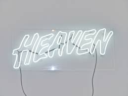 By Anthony James Neon Signs White Aesthetic Light Blue Aesthetic Neon glowing grid rocks and palm trees, futuristic landscape design, 3d illustration. neon signs white aesthetic