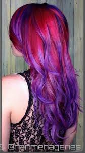 For light purple hair, you can dye your hair with a brassy dark blonde 6.4, brassy blonde 7.4, light brassy blonde 8.4, or very light brassy blonde 9.4. Red Purple Dyed Hair Color Hair Styles Hair Dye Colors Hair Color Purple