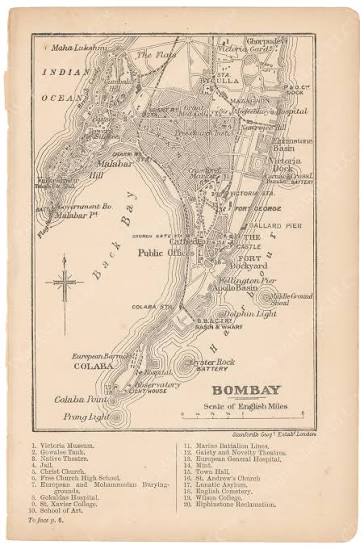 Bombay (Mumbai), India 1903 - Small (8.5" x 11" Paper) / No Frame