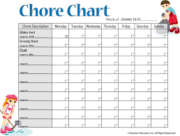 High Quality Free Teen Chore Chart 2019