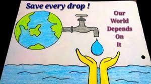How To Draw Save Water Poster Drawing For Kids Easy Save