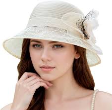 Accessori donna cappello da donna sposa matrimonio chiesa tea party outdoor  elegante temperamento cappello da sole elegante fiore francese bowler  cappello protezione solare pizzo cappello pelvico : Amazon.it: Moda