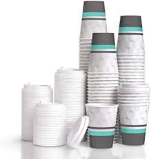 100 Pack Of Disposable 12 Oz Coffee Cups With Lids Insulated Foam Paper Cups For A Hot Drink Convenient Easy To Grip Paper Cup Coffee Cups Paper Coffee Cup