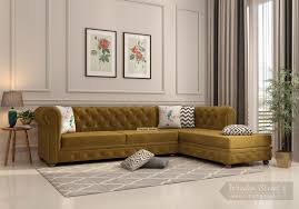 Provide ample seating with sectional sofas. Buy Henry L Shape Right Aligned Corner Sofa Velvet Chestnut Brown Online In India Right Side L Shaped Sofa Wooden Street