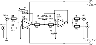 Rangkaian berikut bisa anda gunakan untuk memperkuat input suara yang suaranya rendah, penguat ini hanya cocok untuk pree amp mic, dan audio input maupun output encoder. Rangkaian Filter Subwoofer Dengan Ic Lm741 Skemaku Com