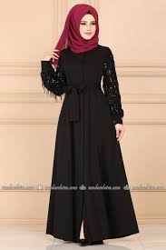 Moda Selvim Puskul Payetli Ferace Ah3321 Siyah Elbiseler Moda Abayalar