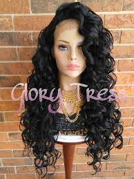 On Sale Long Curly Lace Front Wig With Baby Hair 100 Etsy Perruque Cheveux Lace Front