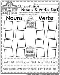 70 sentence examples and free pdf! First Grade Literacy Worksheet For Back To School Nouns And Verbs Sort Verb Activities For First Grade Nouns And Verbs Worksheets Nouns And Verbs