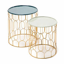 .bedroom furnitur bed foldable table middle table entryway shelf side tabl coffee table free shipping wicker furniture china giantex rattan furniture. Set Of 2 Side Tables The End Of The Couch Mirma Metal Blue Gray
