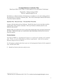 Example Business Continuity Plan By Micheal Axelsen Via Slideshare Business Continuity Planning Business Continuity How To Plan