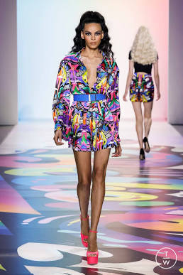 Sergio Hudson's signature structured runway aesthetic, AI generated