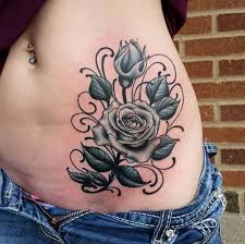 Grey Rose Tattoo For Belly Gri Gul Dovmesi Bel Kalca Dovmeleri Kalca Dovmeleri Kadin Dovmeli Kadin