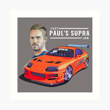 In this video we will recreating brian o'conner ( paul walker ) white supra. Paul Walker Toyota Supra Fast And Furious Art Print By Pgpauto Redbubble