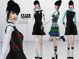 Arko Fm Casual Dress By Helsoseira At Tsr Casual Dress Casual Sims 4