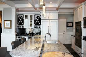 The cabinets were personalized with red. Kitchen Ideas Decorating With White Appliances Painted Cabinets Kylie M Interiors