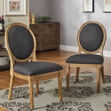 Deana Round Back Linen And Pine Wood Dining Chairs Set Of 2 By Inspire Q Artisan Round Back Dining Chairs Dining Chairs Fabric Dining Chairs