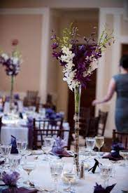 Tall Elegant Purple And White Wedding Centerpieces Elegant Wedding Centerpiece Flower Centerpieces Wedding Wedding Centerpieces