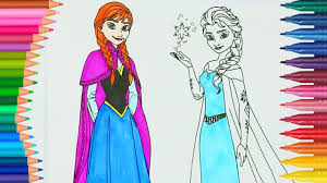 Frozen Anna Ve Elsa Boyama Boyamalar Boyama Kitabi Rainbow Boyama Videolari Boyama Sayfasi Youtube