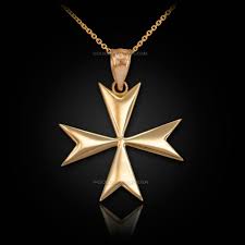 The maltese cross is similar to a star shape. Gold Maltese Cross Pendant Necklace