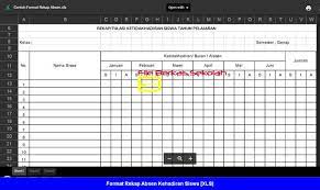 Persentasi kehadiran di sesuaikan dengan jumlah siswa dan hari efektif Format Rekap Absen Kehadiran Siswa Xls File Berkas Sekolah