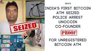 2nd founder arrested bitcoin atm winds up in bengaluru. India S First Bitcoin Atm Seized Police Arrest Unocoin Co Founder Youtube