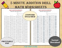 Solution book level j math pdf download kumon reading level j. Addition 5 Minute Drill H 10 Math Worksheets With Etsy Math Worksheets Kindergarten Math Worksheets Math Subtraction Worksheets