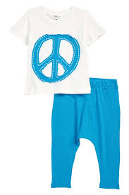 Joah Love Peace Sign T Shirt Pants Set Baby Nordstrom Rack