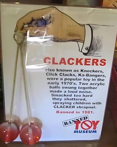 Clackers toys caused injuries in the 60s and 70s