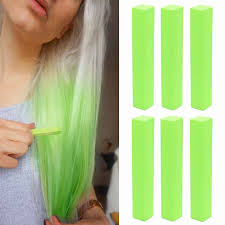 Crazy Neon Green Hair Dye Green Apple Temporary Hair Chalk With Shades Of Green Set Of 6 Hair Dye Color Your Ha Green Hair Dye Color Your Hair Hair Chalk
