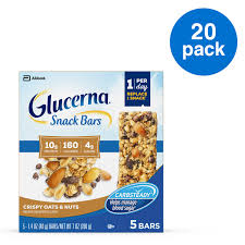 Bake in preheated 350f oven 23 to 25 minutes or until wooden pick. Glucerna Snack Bars To Help Manage Blood Sugar Diabetes Snack Replacement Crispy Oats Nuts 1 41 Oz Bar 20 Count Walmart Com Walmart Com
