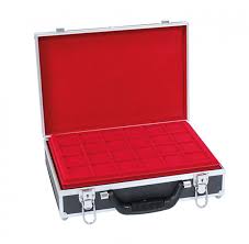 45 assorted square inserts ref 2145 the overall external size of each lindner coin box is 20mm high x 236mm width x 303mm depth. Large Coin Collection Case With 8 Red Coin Trays In 5 Different Tray Variations For 355 Coins Lindner Original