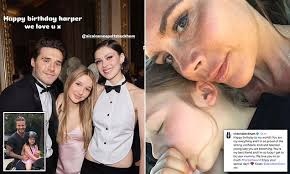 Brooklyn Beckham and wife Nicola publicly wish his sister Harper a happy  14th birthday following fears they wouldn't reach out