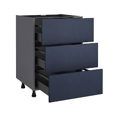 Tiroir sur mesure leroy merlin. Meuble Bas De Cuisine Lugano Bleu 3 Tiroirs H 77 X L 60 X P 58 Cm Leroy Merlin