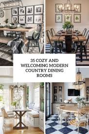 The beech wishbone chairs, which are lacquered in an apple green, pop against the large antique hutch that stores the homeowner's collection of copper moscow mule mugs. 35 Cozy And Welcoming Modern Country Dining Rooms Digsdigs