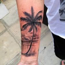 Male Wrist Black Palm Tree Tattoo Tree Tattoo Men Tree Tattoo Forearm Tree Tattoo Arm Sleeve