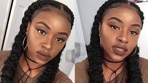 Super Easy Protective Style Two Braids On My Natural Hair Video Read The Article Here Http Www Curly Hair Styles Braided Hairstyles Easy Stylish Hair