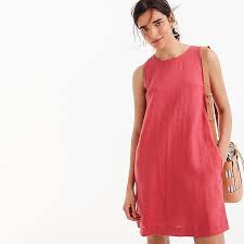 Button Back Shift Dress In Beauchamps Linen For Women Linen Shift Dress High Fashion Street Style Womens Shift Dresses