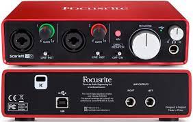 focusrite scarlett 2i2 2nd gen usb audio interface 2 channel audio interface usb